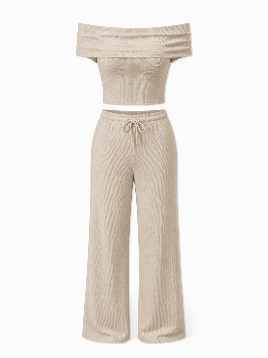 Ensemble Femme Épaules Dénudées Gris